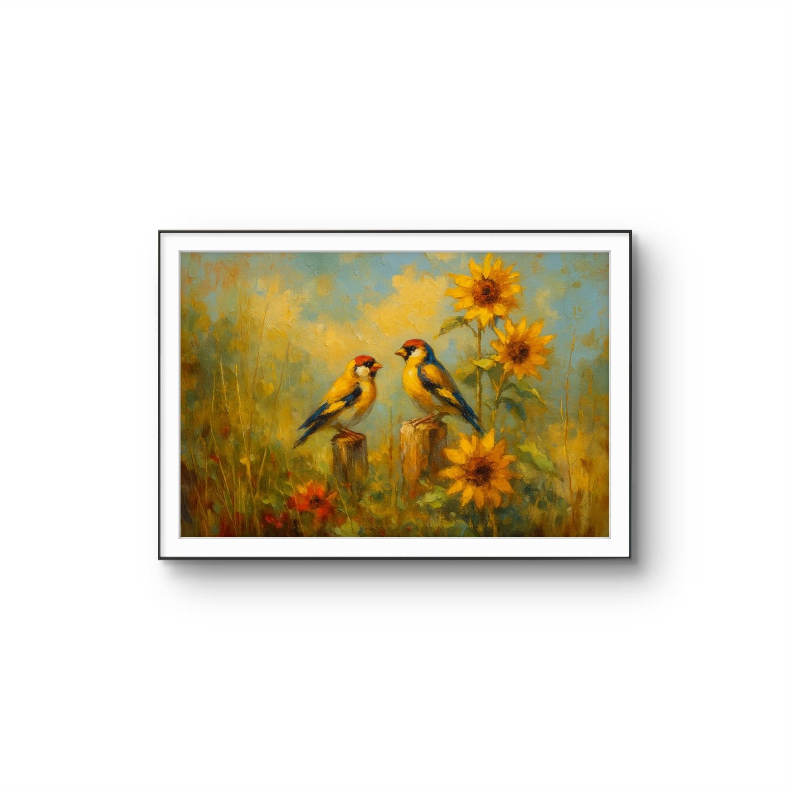 Henri des Bois - Whispers of the Sunflowers — Mixed Media fine art print by Henri des Bois