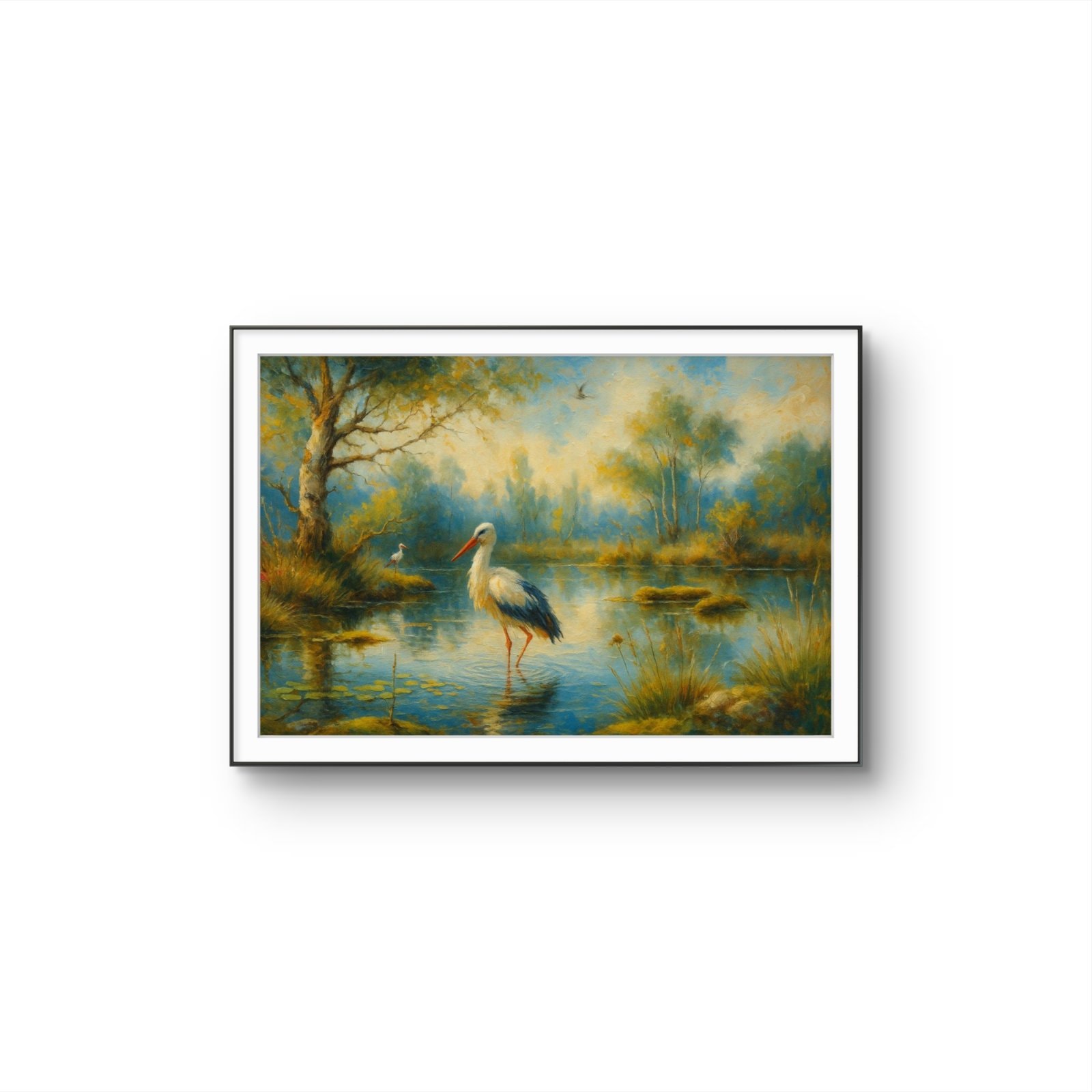 Henri des Bois - Serenity by the Pond — Mixed Media fine art print by Henri des Bois