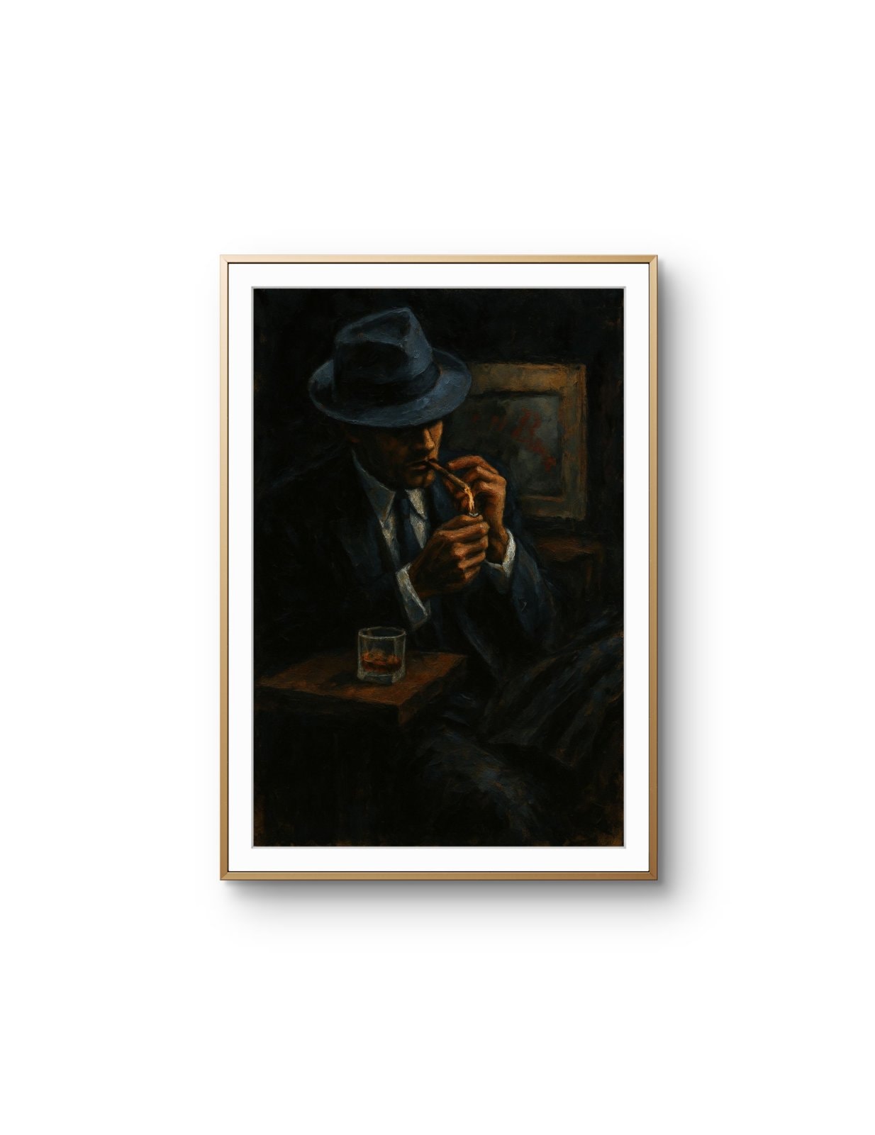 Elena Aureli - The Smoker's Contemplation — Mixed Media fine art print by Elena Aureli