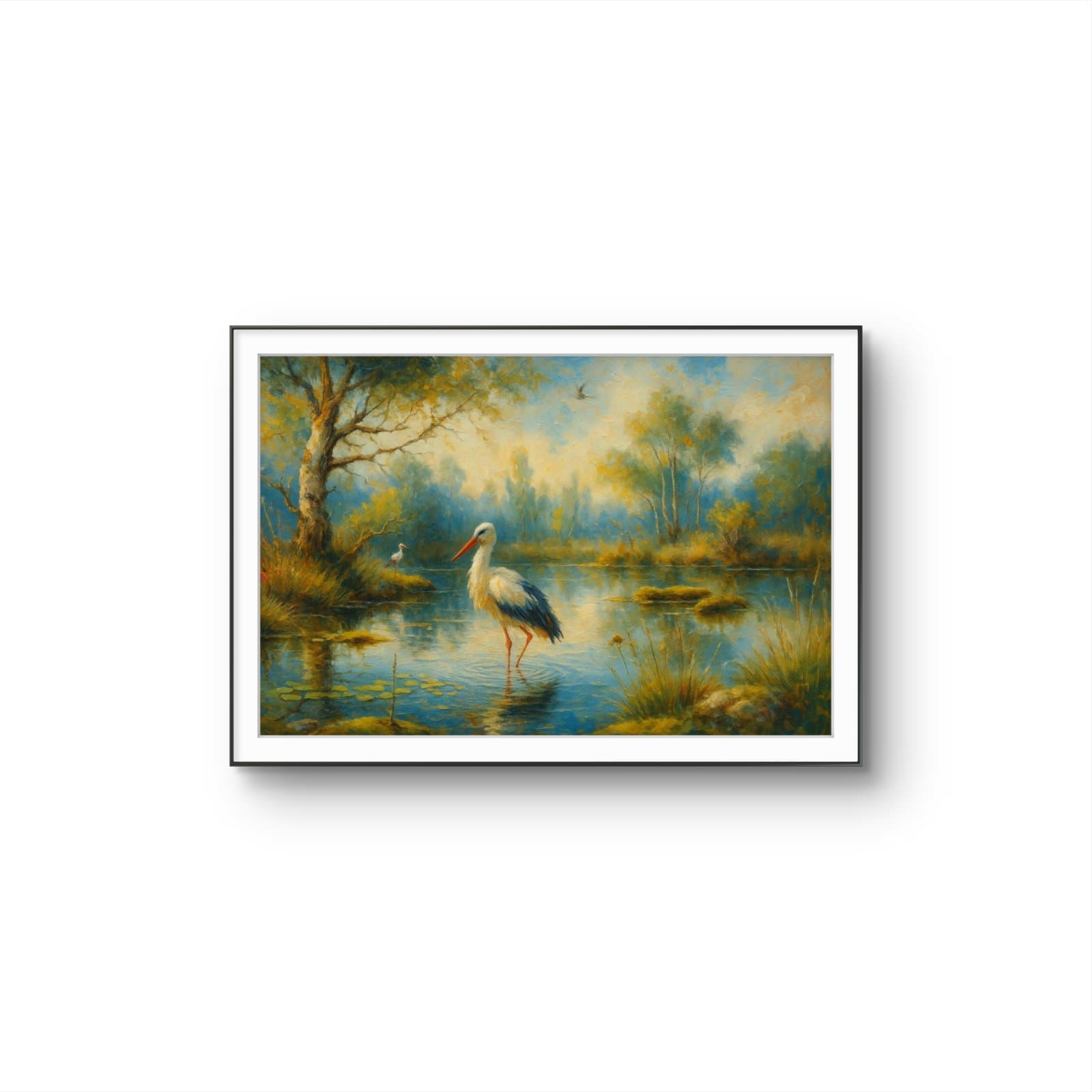 Henri des Bois - Serenity by the Pond — Mixed Media fine art print by Henri des Bois