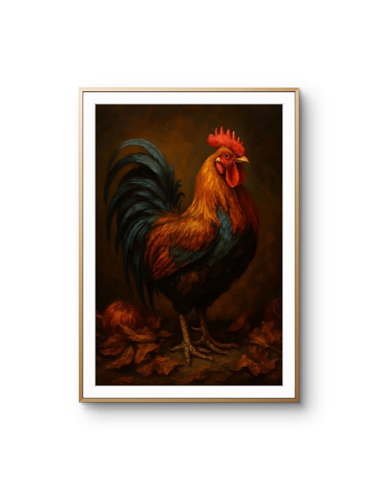 Elena Aureli - The Autumn Rooster — Mixed Media fine art print by Elena Aureli