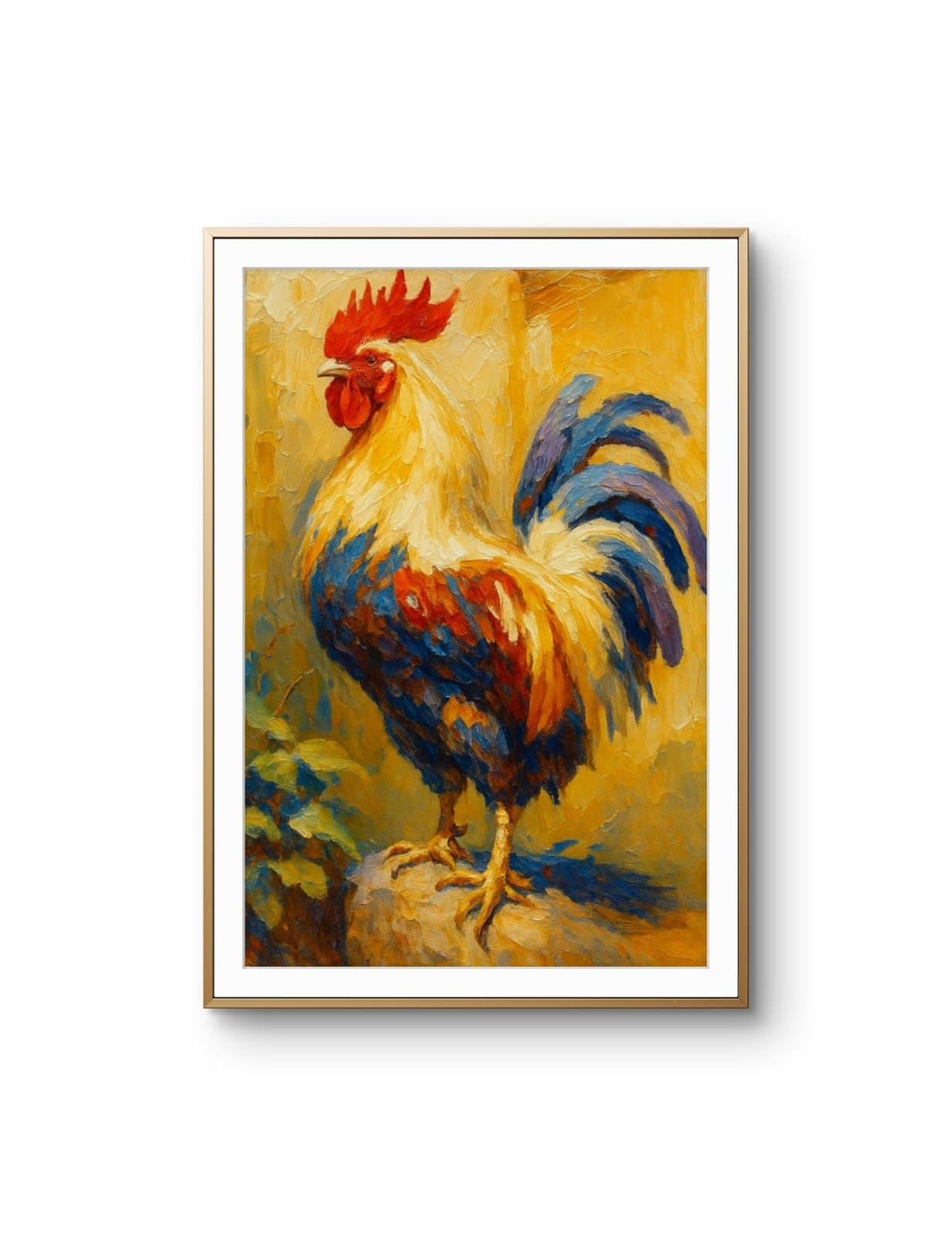 Elena Aureli - The Proud Rooster — Mixed Media fine art print by Elena Aureli