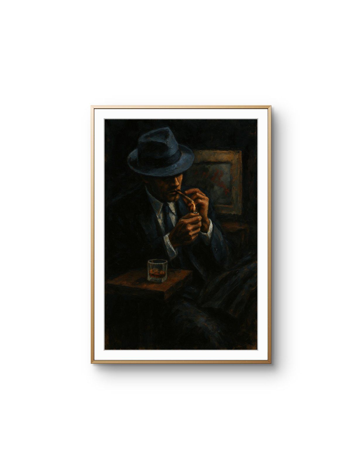 Elena Aureli - The Smoker's Contemplation — Mixed Media fine art print by Elena Aureli
