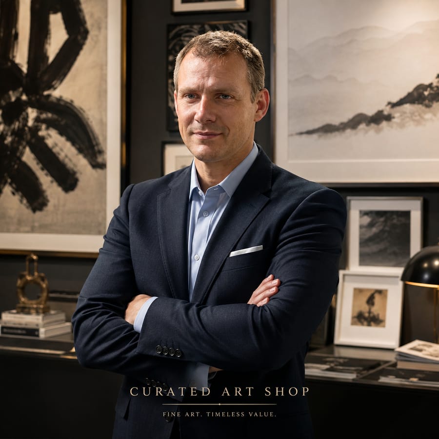 Alexander van der Meer, founder of ArtMarket, in the studio.